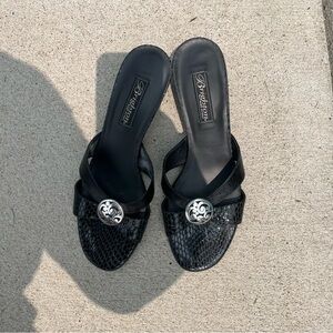 Kaanas Black Sandals with Sparkly Embellishment